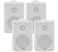 4x 5.25" 90W White Outdoor Rated Garden Wall Speakers Wall Mounted 8Ohm & 100V
