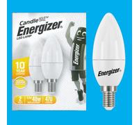 4 x Energizer LED LAMP Candle Bulbs Warm White 3000K 5.2W Replace 40W 470 Lumens