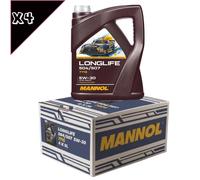 4x 5L Mannol 7715 Longlife 504/507 5W-30 Fully Synthetic Engine Oil - 5 Litres