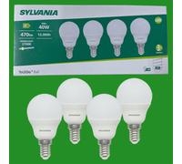 4x 5W (=40W) Sylvania LED Round Golf Ball Light Bulbs SES E14 G45 2700K Lamp