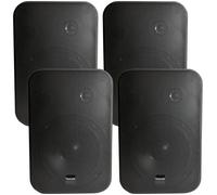 4x 6.5" 200W Moisture Resistant Stereo Loud Speakers 8Ohm Black Wall Mounted