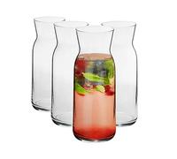 4X 700ml Glass Water Jug - 'Brocca' Range - Juice Carafe Decanter for Water, Wine, Iced Tea - By Argon Tableware