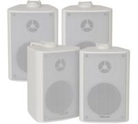 4x 70W 2 Way White Wall Mounted Stereo Speakers 4 8Ohm Compact Background Music