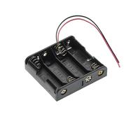 4x AA 6V Battery Holder Case with Leads - Plastic Storage Box with Wires 150mm for DIY. Compatible with (4 Slot x 1.5V) Batteries