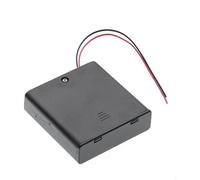 4x AA 6V Battery Holder Case with on/off switch & Cover - Plastic Storage Box with Wires & Leads 150mm for DIY. Compatible with (4 Slot x 1.5V) Batteries