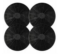 4x Activated Carbon Filter Replacement for Klarstein 10027530, CGCH2, 10030983, K10001 Range Hood - 17.5 cm Black