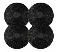 4x Activated Carbon Filter Replacement for Klarstein Range Hood Models 10027530, CGCH2, 10030983, K10001 - 17.5 cm Black