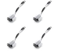 4x Addis Ultra Grip Kitchen Washing Up Dish Cleaning Brush Scraper Marks - Grey