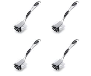 4x Addis Ultra Grip Kitchen Washing Up Dish Cleaning Brush Scraper Marks - Grey