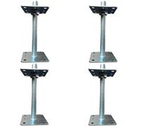 4X Adjustable Bolt Down Post Support feet Galvanised Heavy Duty 4mm Thick Metal Steel Sheet Size 80mm x 80mm x 250mm 3.15" x 3.15" x 9.84"