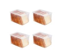 4X Airtight Bread Storage Containers Bread Box Plastic Reusable Loaf Cake Clear Bread Dispenser Freshest Bread Bin