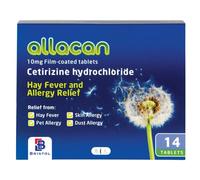4X Allacan Cetirizine 10mg - Non Drowsy Allergy Relief