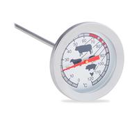 4x Analogue Probe Meat Thermometer Stainless Steel for Oven & Grill BBQ 20 cm