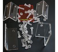 4X Angled L Brackets, 2.5mm Clear Acrylic + 20x M5 Bolts