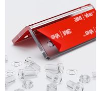 4X Angled L Brackets, 2.5mm Clear Acrylic + 20x M5 Bolts, Self-Adhesive
