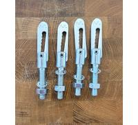 4x Antiluce drop locks, M8 x 38mm Zinc-Plated Anchor Bolts, Threaded Fasteners with Lock Nuts and washers. Drop Catch fixations, trailers, UK Manufactured vans, trailers, gates, strut locks, tractors