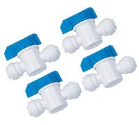 4X AquaHouse 1/4" Isolation Valve/Shut-Off in-line tap for Fridge Freezer, Reverse Osmosis Water Filter tubing