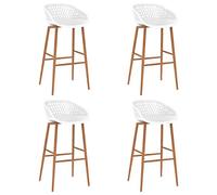 4X Bar Stools - High Back Kitchen Chairs for Home Bistro Pub & Counter Seating - Comfortable Stylish Furniture for Dining & Interior Decor