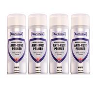 4X Bartoline Anti-Rust Primer Quick Dry Metal Paint White Topcoat Surface 400Ml