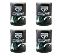 4X Bartoline Bitcote Black Bitumen Paint Anti-Corrosion Waterproof Flexible 5L
