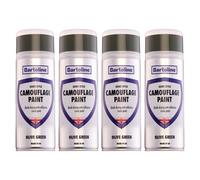 4X Bartoline Camouflage Paint Olive Green Spray Durable Finish 400Ml