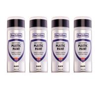 4X Bartoline Direct To Plastic Paint Black Direct Use Protective Coating 400Ml