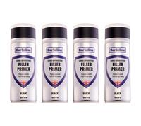 4X Bartoline Filler Primer Quick Drying Plastic Metal Wood Adhesion Black 400Ml