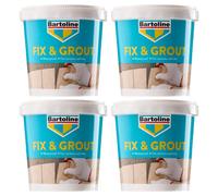 4X Bartoline Fix Grout Wall Tile Ready To Use Waterproof Cement-Based White 2.5Kg