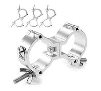 4x BeamZ BC50-100D Swivel Coupler Truss Clamps - Aluminium Double Truss Clip, 100kg Load Capacity, Compatible with 48-51mm Diameter Tubes, Lightweight & Durable