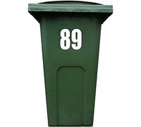4X Bin Sticker Vinyl Number 1-99 Large Recycling Box Wheelie Self Adhesive (89)