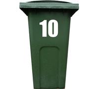 4X Bin Sticker Vinyl Numbers 1-99 Large Recycling Box Wheelie Bin Self Adhesive Peel and Stick (White)