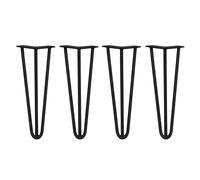 4x Black 12mm 3 Prong Hairpin Legs Set Desk Table Furniture 14