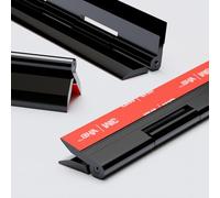 4X Black Acrylic Hinges - No Glue Required. Self Adhesive. Black Plastic 200mm