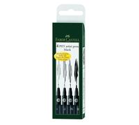 Faber-Castell PITT Artist Black Pen Wallet One (4pc)