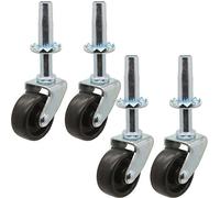 4x Black Swivel Socket Castor Wheels 30mm Furniture Caster