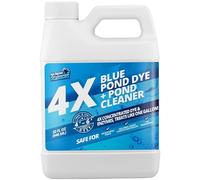 4X Blue Pond Dye and Cleaner, 2-in-1 Lake Colorant + Enzymes, 32oz