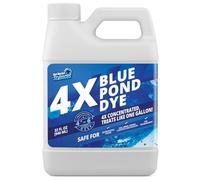 4X Blue Pond Dye - Transforms Murky Brown Water to Natural Blue Color - Super Concentrated Lake and Pond Dye - Liquid Pond Shade Treats Up to 1 Acre - Safe for Fish and Wildlife (32 oz)