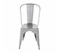 4X Bolero Gun Metal Steel Bistro Side Chair Frame Seat 450Mm Stackable Furniture