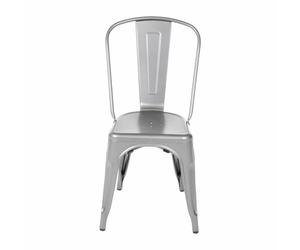 4X Bolero Gun Metal Steel Bistro Side Chair Frame Seat 450Mm Stackable Furniture