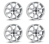 4x Borbet rims alloy rims LV4 6.5x15 ET35 4x100 crystal silver compatible with Peugeot 107 108