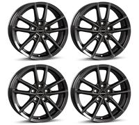 4x Borbet rims alloy rims W 6.5x16 ET50 5x112 mistral anthracite glossy compatible with VW Caddy Cross Touran e-Golf Golf Jetta Sharan Touran Transporter