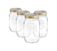 4x Bormioli Rocco Quattro Stagioni Glass Preserving Jars Kitchen Storage 1.5L
