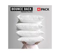 4x Bounce Back Luxury Pillows-Hotel Quality Sleep Hollowfiber Enriched Pillow