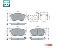 4x BRAKE PAD SET DISC BRAKE 0 986 460 169 FOR HYUNDAI KIA G4FP 1.6L 4cyl TUCSON