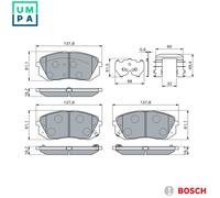 4x BRAKE PAD SET DISC BRAKE 0 986 460 169 FOR HYUNDAI KIA G4FP 1.6L 4cyl TUCSON