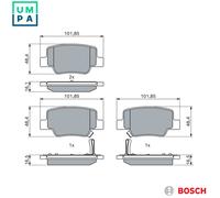 4x BRAKE PAD SET DISC BRAKE 0 986 494 404 FOR TOYOTA 2ZR-FAE 1.8L1WW 1.6L 4cyl