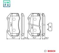 Brake pads 0 986 494 718 BOSCH for OPEL ABARTH