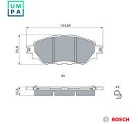 4x BRAKE PAD SET DISC BRAKE 0 986 495 425 FOR TOYOTA HILUX/VIII/Pickup/REVO 2.7L