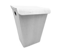 4X Buri Laundry Chest With Bag+Lid White 55L Laundry Basket Bamboo 45X60X33Cm