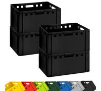 4x BURI Meat Crate E3 Stackable Euro Crate Storage Crate 60x40x30 cm